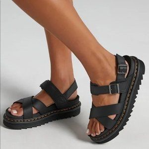 Dr. Martens | Shoes | New Doc Dr Martens Voss Ii Black Quad Sandals 38 Us 7  Womens Leather | Poshmark
